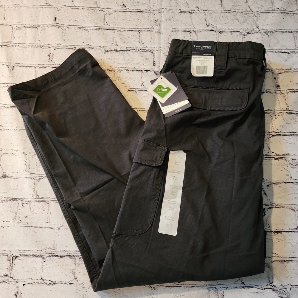 Propper Mens Kinetic Tactical Pants Charcoal Gray 40x30 NEXStretch F52944